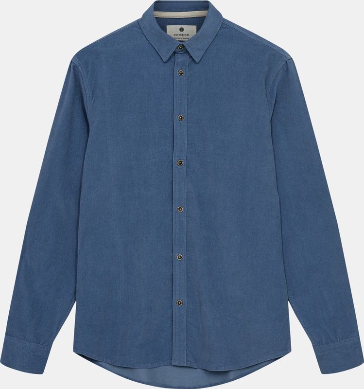 Anerkjendt Hemd Leif Corduroy Mid Blau - Größe M
