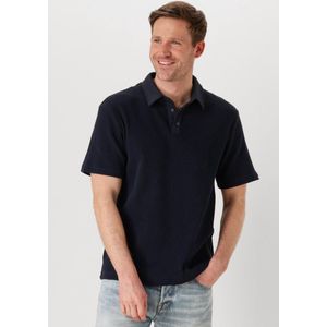 Anerkjendt - Akkiki Waffle Polo Tee - Polo Shirt - Donkerblauw - Wafelstructuur