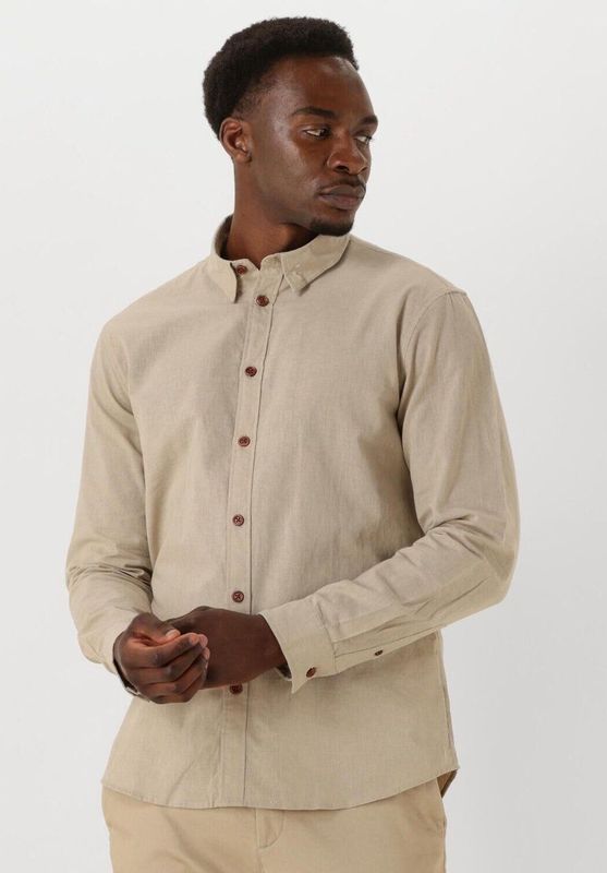 Anerkjendt - Akleif - Overhemd - Zand - Katoen/Linnen Mix