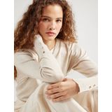 Gebreide Trui - Moonbeam Melange - Zonder Capuchon - Decoratieve Knopen