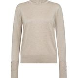 Gebreide Trui - Moonbeam Melange - Zonder Capuchon - Decoratieve Knopen