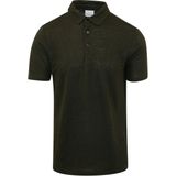 KnowledgeCotton Apparel Poloshirt Linnen Donkergroen - Heren