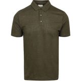 KnowledgeCotton Apparel Poloshirt Linnen Donkergroen - Heren