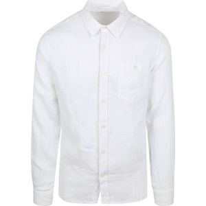 KnowledgeCotton Apparel Overhemd Linnen Wit - Maat M - Heren - Overhemden Casual