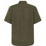 KnowledgeCotton Apparel - Overhemd - Burned Olive - 100% Biologisch Linnen