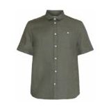 KnowledgeCotton Apparel - Overhemd - Burned Olive - 100% Biologisch Linnen