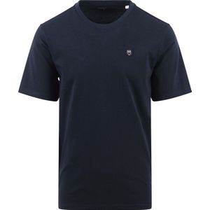 KnowledgeCotton Apparel - Loke Badge Tee - T-shirt - Total Eclipse - Biologisch Katoen