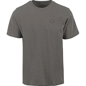KnowledgeCotton Apparel - T-shirt - Dark Grey Melange - Loke Badge Tee