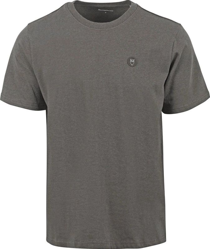 KnowledgeCotton Apparel - T-shirt - Dark Grey Melange - Regular Fit - Biologisch Katoen