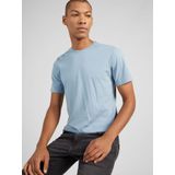 KnowledgeCotton Apparel - Agnar Basic T-shirt - Blauw - Biologisch Katoen