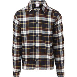 KnowledgeCotton Apparel - Overshirt - Donkerblauw - Katoen - Ruitdessin