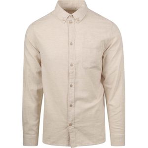 KnowledgeCotton Apparel Overhemd Flanel Beige - Maat XL - Heren - Overhemden Casual