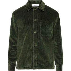 Knowledge Cotton Apparel - Organic Cotton Corduroy Overshirt - Groen