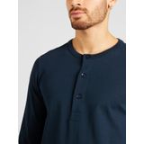 Long Sleeve KnowledgeCotton Apparel Men Bo Henley Total Eclipse