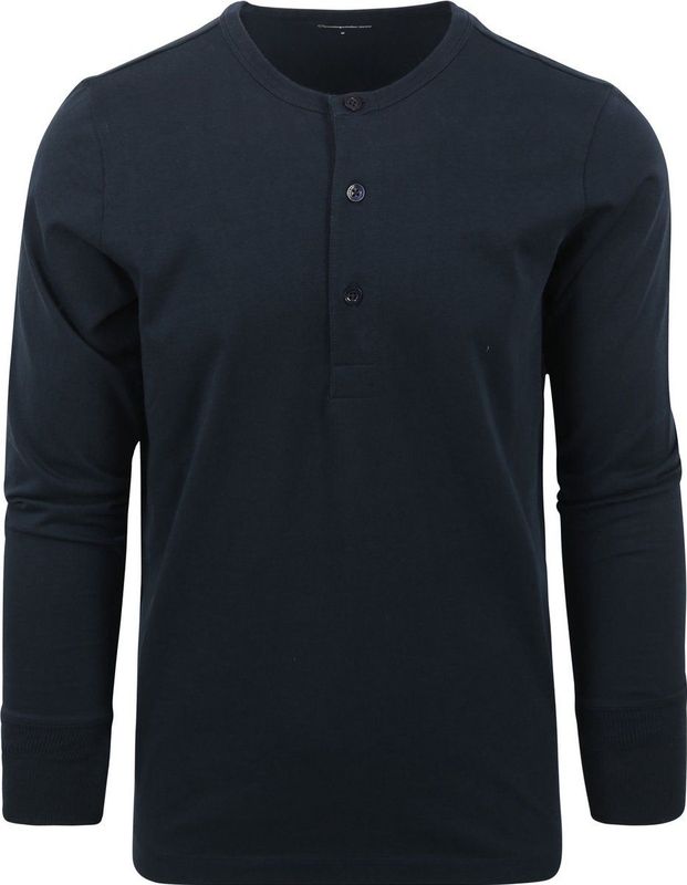Long Sleeve KnowledgeCotton Apparel Men Bo Henley Total Eclipse