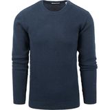 Trui KnowledgeCotton Apparel Men Vagn Regular Bubble Knit Crew Neck Total Eclipse