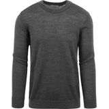 KnowledgeCotton Apparel - KARL - Gebreide Trui - Donkergrijs Melange - 100% Merino Wol