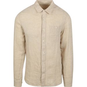 KnowledgeCotton Apparel - Regular Linen Shirt - Overhemd - Beige - Katoen
