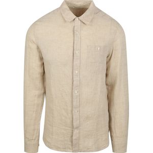 KnowledgeCotton Apparel - Regular Linen Shirt - Overhemd - Beige - Katoen