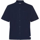 Overhemd KnowledgeCotton Apparel Men Box Fit Short Sleeve Night Sky