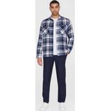 KnowledgeCotton Apparel - Overhemd - Blue Check - 100% Biologisch Katoen