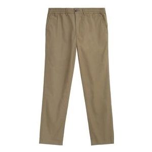 KnowledgeCotton Apparel - Tim Tapered Broek - Burned Olive - Poplin - Elastic Waist