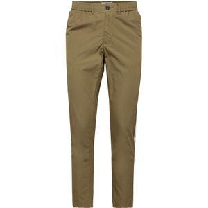 KnowledgeCotton Apparel - Tim Tapered Broek - Burned Olive - Poplin - Elastic Waist