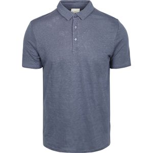 Knowledge Polo Regular Linnen Indigo - Heren - Casual T-shirt