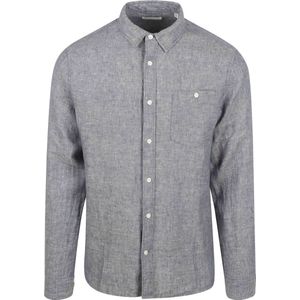 KnowledgeCotton Apparel - Regular Linen Shirt - Overhemd - Grijs