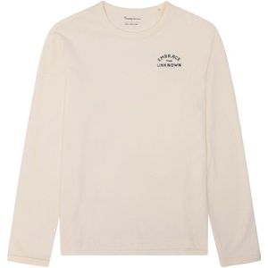 KnowledgeCotton Apparel - Longsleeved Camping Back Print - Longsleeve - Beige