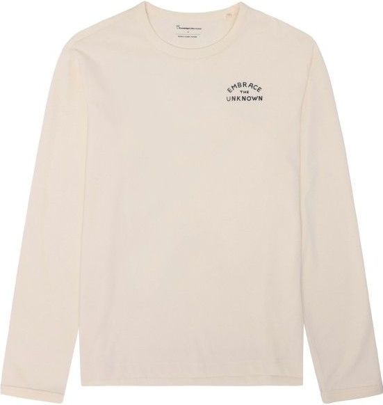 KnowledgeCotton Apparel - Longsleeved Camping Back Print - Longsleeve - Beige
