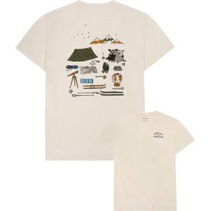 Knowledge Cotton Apparel - Back Print T-Shirt - Wit - Regenerative Organic Cotton