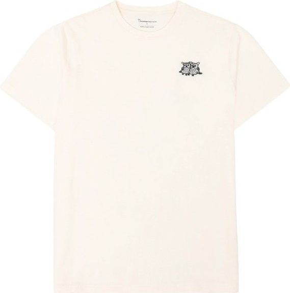 KnowledgeCotton Apparel Heren Owl Chest Embroidery T-shirt