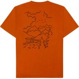 KnowledgeCotton Apparel - S/S Heavy Single MTN Back Print - T-shirt - Rood