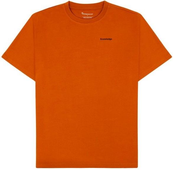 KnowledgeCotton Apparel - S/S Heavy Single MTN Back Print - T-shirt - Rood