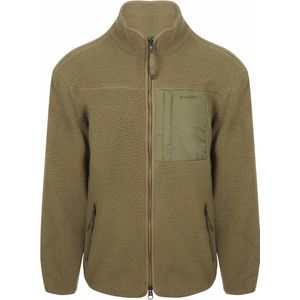Knowledge Cotton Apparel - Loose Fit Zip Fleece - Burned Olive - Fleece voor Heren