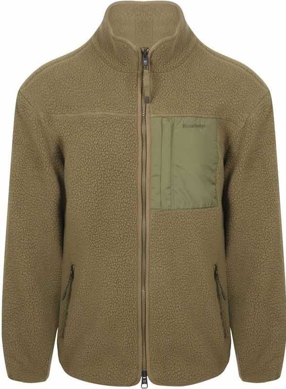 KnowledgeCotton Apparel Everyday Adv Nordic Light Zip FL Fleecevest (Heren |olijfgroen/bruin)