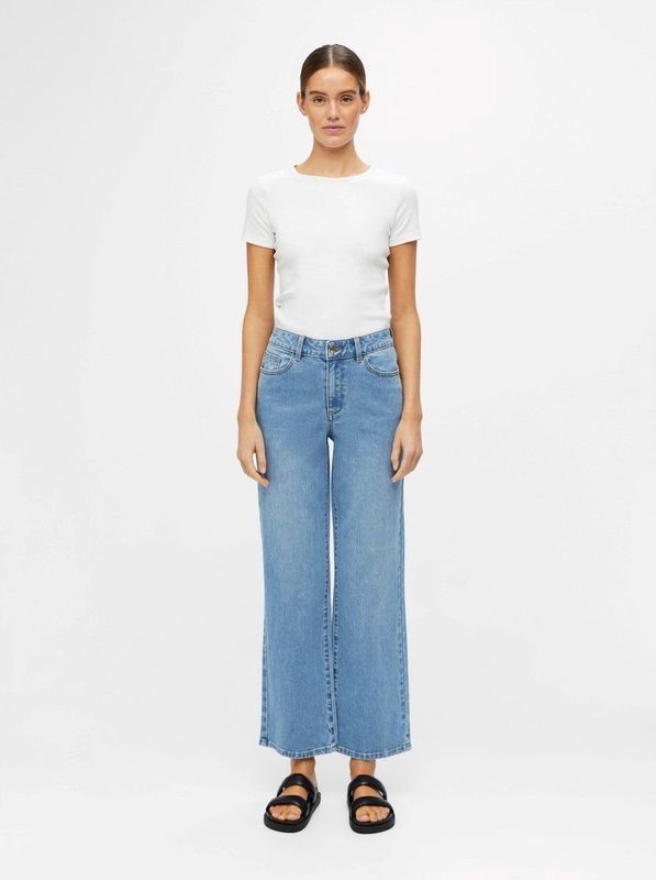 Object Jeans Objmarina Mw Denim Jeans Noos 23037483 Medium Blue Demin Dames