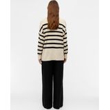 Object Objester Knit Zip Pullover Noos Dames Trui Sandshell