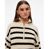 Object Objester Knit Zip Pullover Noos Dames Trui Sandshell