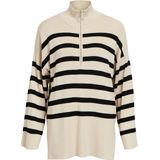 Object Objester Knit Zip Pullover Noos Dames Trui Sandshell