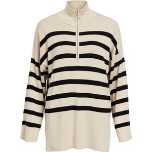 Object Objester Knit Zip Pullover Noos Dames Trui Sandshell