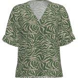 Object - Seline - Blouse - V-hals - Korte Mouwen - Boxpasvorm