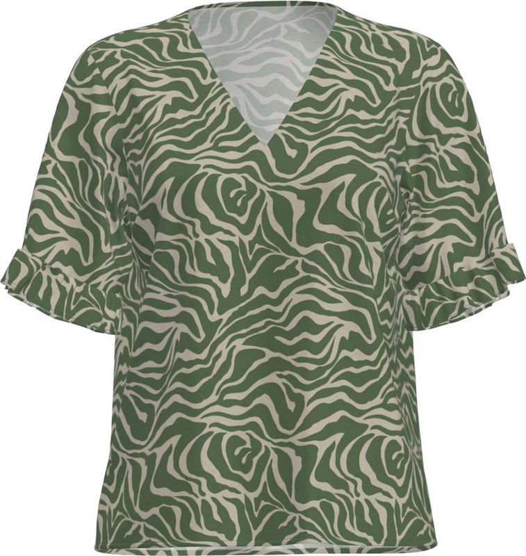 Object - Seline - Blouse - V-hals - Korte Mouwen - Boxpasvorm