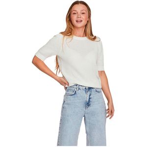 VILA Gebreide Top VIDALO met Biologisch Katoen Wit