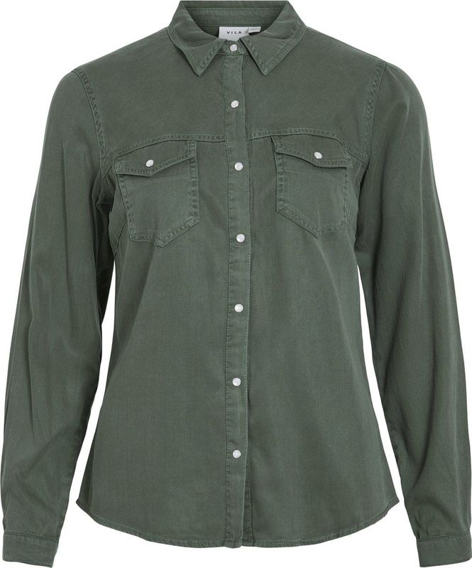 Vila - Bista - Denim Overhemd - Normaal - Lange Mouwen