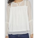 Blouse - V-hals - Lange Mouwen - Gerecycled Polyester - Normale Pasvorm