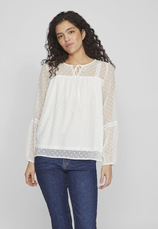 Blouse - V-hals - Lange Mouwen - Gerecycled Polyester - Normale Pasvorm