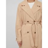 VILA - VIMERSIN TRENCHCOAT - Dames - Jassen - Kleur: Beige - Materiaal: Linnen