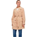 VILA - VIMERSIN TRENCHCOAT - Dames - Jassen - Kleur: Beige - Materiaal: Linnen